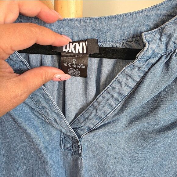 DKNY Light Denim Blue Blouse - Picture 2 of 4
